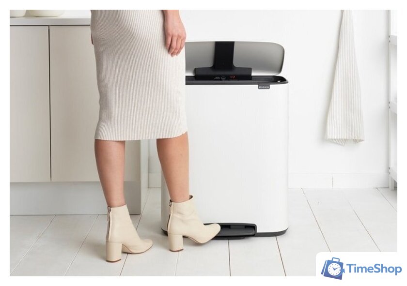 Система сортировки мусора Brabantia Bo Pedal Bin 2 x 30 л (белый) - Изображение №8 — Интернет-магазин Time-Shop