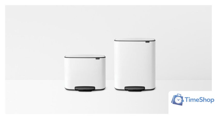 Система сортировки мусора Brabantia Bo Pedal Bin 2 x 30 л (белый) - Изображение №12 — Интернет-магазин Time-Shop