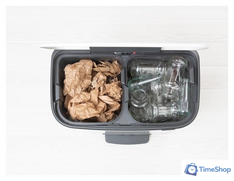 Система сортировки мусора Brabantia Bo Pedal Bin 2 x 30 л (белый) - Изображение №3 — Интернет-магазин Time-Shop