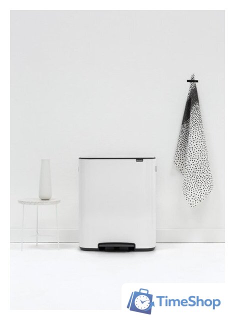 Система сортировки мусора Brabantia Bo Pedal Bin 2 x 30 л (белый) - Изображение №14 — Интернет-магазин Time-Shop