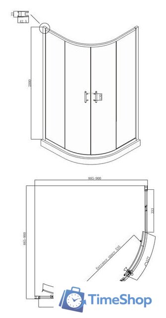 Душевой уголок Ambassador Set 14011104-ST1 - Изображение №5 — Интернет-магазин Time-Shop
