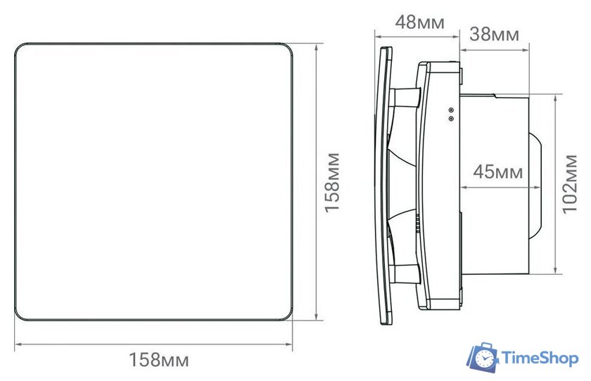 Осевой вентилятор Sparkvent MZ-100 HW MZ04D-W - Изображение №5 — Интернет-магазин Time-Shop