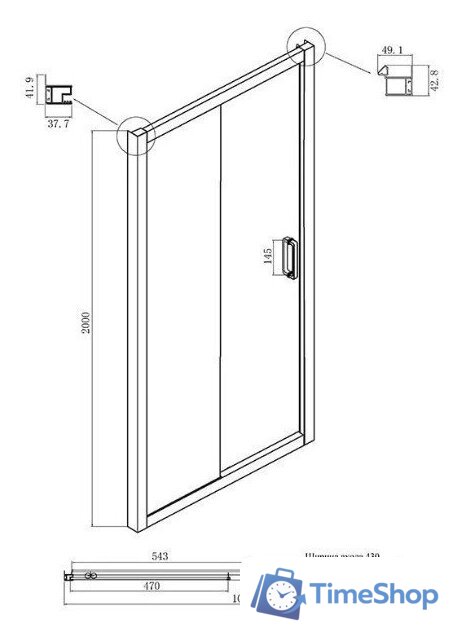 Душевая дверь Ambassador Forsa 110x200 17021217AB - Изображение №6 — Интернет-магазин Time-Shop
