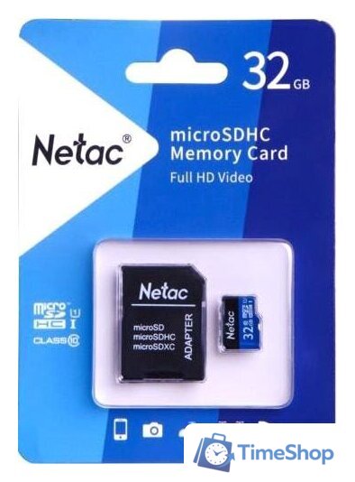 Карта памяти Netac P500 Standard 32GB NT02P500STN-032G-R + адаптер - Изображение №2 — Интернет-магазин Time-Shop