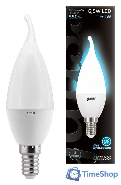 Светодиодная лампочка Gauss E14 6.5Вт 4100К [104101207] - Изображение №1 — Интернет-магазин Time-Shop