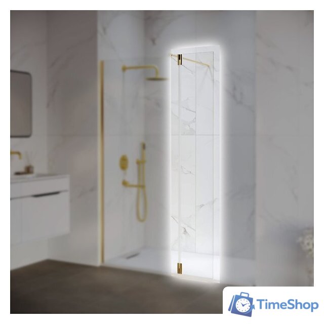 Душевая стенка RGW Z-071Gb 352207103-16 (золото браш/прозрачное стекло) - Изображение №2 — Интернет-магазин Time-Shop