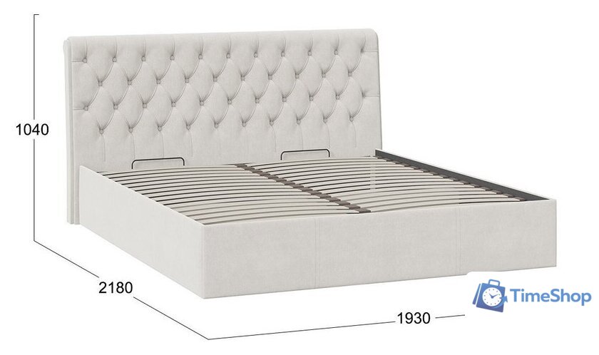 Кровать Трия Скарлет универсальная тип 1 с ПМ 180x200 (велюр бежевый) - Изображение №4 — Интернет-магазин Time-Shop