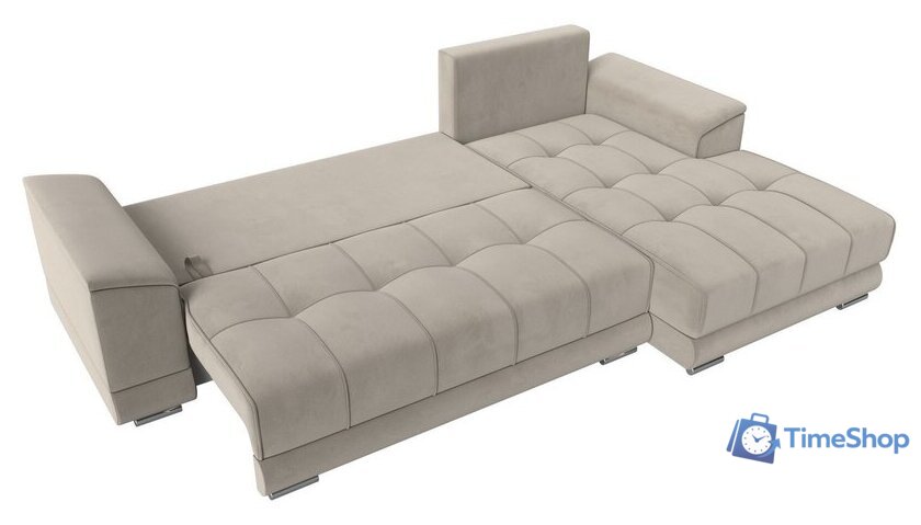 Угловой диван Лига диванов НордСтар правый 121113 (микровельвет бежевый/подушки микровельвет бежевый) - Изображение №8 — Интернет-магазин Time-Shop