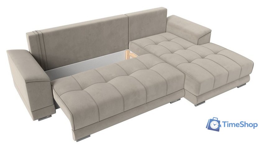 Угловой диван Лига диванов НордСтар правый 121113 (микровельвет бежевый/подушки микровельвет бежевый) - Изображение №7 — Интернет-магазин Time-Shop