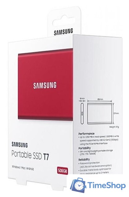 Внешний накопитель Samsung T7 500GB (красный) - Изображение №11 — Интернет-магазин Time-Shop