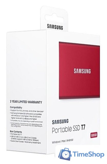 Внешний накопитель Samsung T7 500GB (красный) - Изображение №10 — Интернет-магазин Time-Shop