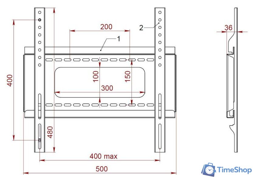 Кронштейн для телевизора PL 400.B - Изображение №2 — Интернет-магазин Time-Shop