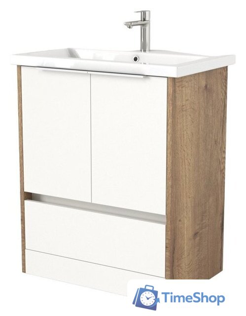  Дабер Тумба под умывальник 017 Cersanit Como 70 Т17.7С.0.21Б (дуб галифакс/белый/ручка белая) - Изображение №1 — Интернет-магазин Time-Shop