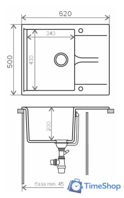 Кухонная мойка Polygran Gals-620 (белый хлопок 36) - Изображение №2 — Интернет-магазин Time-Shop