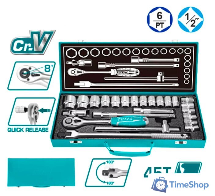 Универсальный набор инструментов Total THT121242 (24 предмета) - Изображение №1 — Интернет-магазин Time-Shop