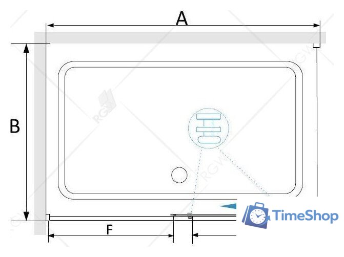 Душевой уголок RGW SV-42B (SV-12B + Z-050-2B) 32324240-014 140x100 (черный/прозрачное стекло) - Изображение №3 — Интернет-магазин Time-Shop