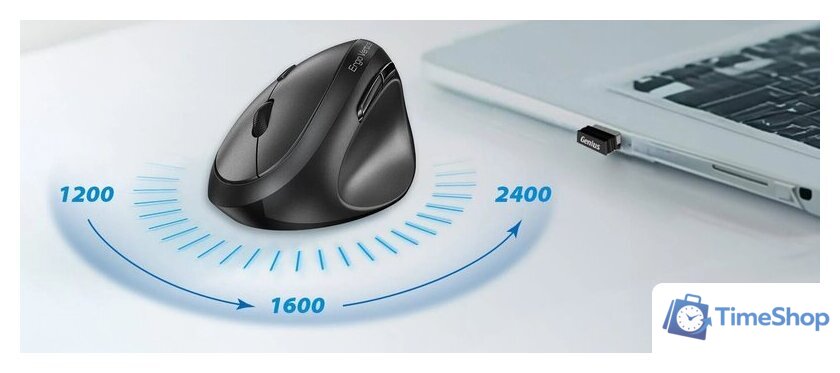 Вертикальная мышь Genius Ergo 8350S (темно-серый) - Изображение №7 — Интернет-магазин Time-Shop