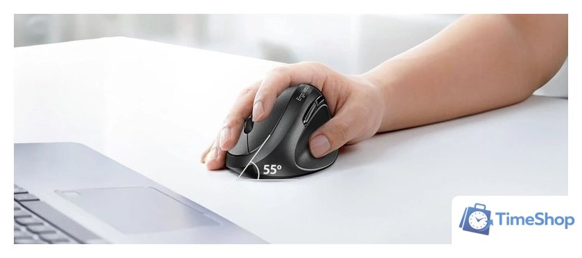 Вертикальная мышь Genius Ergo 8350S (темно-серый) - Изображение №5 — Интернет-магазин Time-Shop