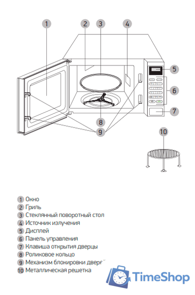 Микроволновая печь BBK 20MWG-735S/W - Изображение №4 — Интернет-магазин Time-Shop