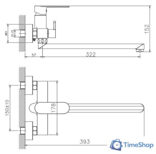 Смеситель Haiba HB22590-7 (черный) - Изображение №2 — Интернет-магазин Time-Shop