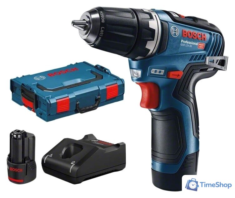 Дрель-шуруповерт Bosch GSR 12V-35 Professional 06019H8002 (с 2-мя АКБ, кейс) - Изображение №1 — Интернет-магазин Time-Shop