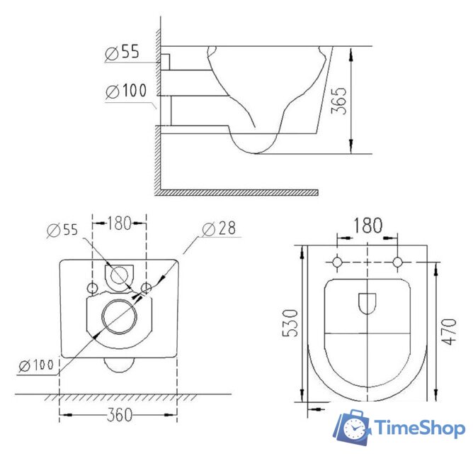 Унитаз подвесной Roxen Vortex в комплекте с инсталляцией StounFix Dual Fresh 6 в 1 968489 (кнопка: сатин) - Изображение №12 — Интернет-магазин Time-Shop