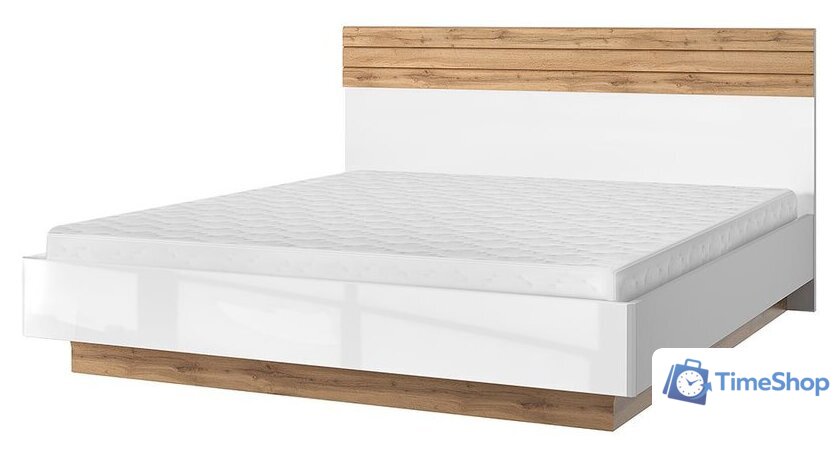 Кровать Anrex Taurus 180 с ПМ 708230 180x200 (дуб вотан/белый) - Изображение №1 — Интернет-магазин Time-Shop