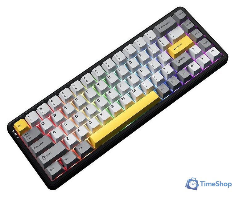 Клавиатура Ajazz AK680 Max (8+1K) (черный/серый/желтый) - Изображение №3 — Интернет-магазин Time-Shop