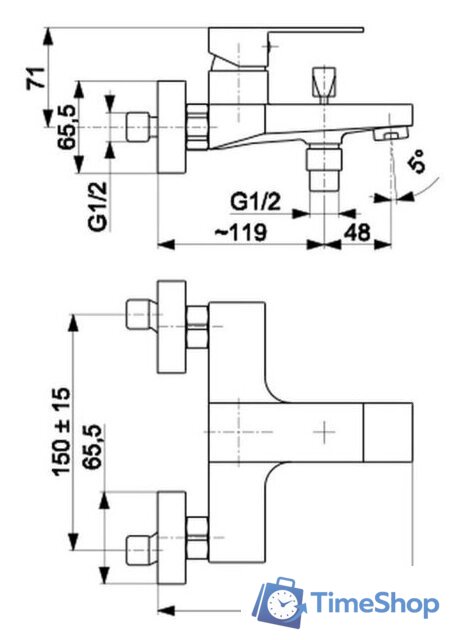 Смеситель Armatura Logon Black 5134-010-81 - Изображение №2 — Интернет-магазин Time-Shop