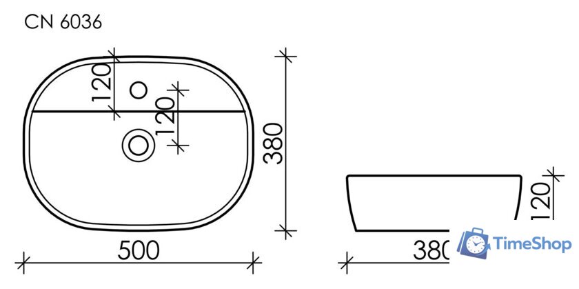 Умывальник Ceramica Nova Element CN6036 - Изображение №7 — Интернет-магазин Time-Shop