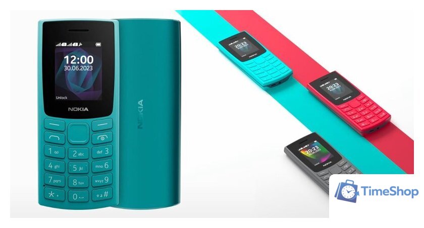 Кнопочный телефон Nokia 105 (2023) Dual SIM TA-1557 (бирюзовый) - Изображение №3 — Интернет-магазин Time-Shop