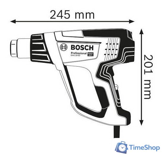 Промышленный фен Bosch GHG 20-63 Professional 06012A6201 - Изображение №3 — Интернет-магазин Time-Shop
