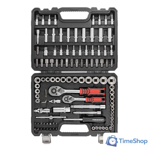 Набор трещотка с головками и битами ForceKraft FK-41082-5DS (108 предметов) - Изображение №2 — Интернет-магазин Time-Shop