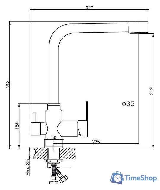 Смеситель Haiba HB76802 - Изображение №2 — Интернет-магазин Time-Shop