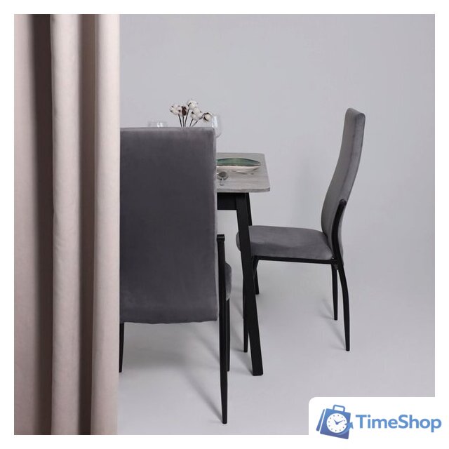 Кухонный стол Мамадома Tirk radial-110 раздвижной 110-142х70 (серый сланец/черный) - Изображение №10 — Интернет-магазин Time-Shop