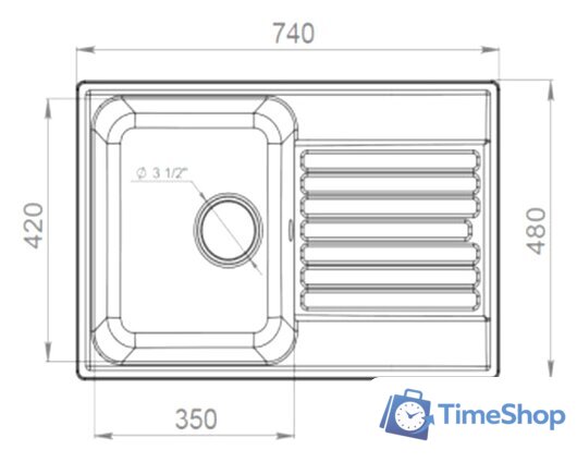 Кухонная мойка GranFest QUARZ Z-78 (песочный) - Изображение №3 — Интернет-магазин Time-Shop