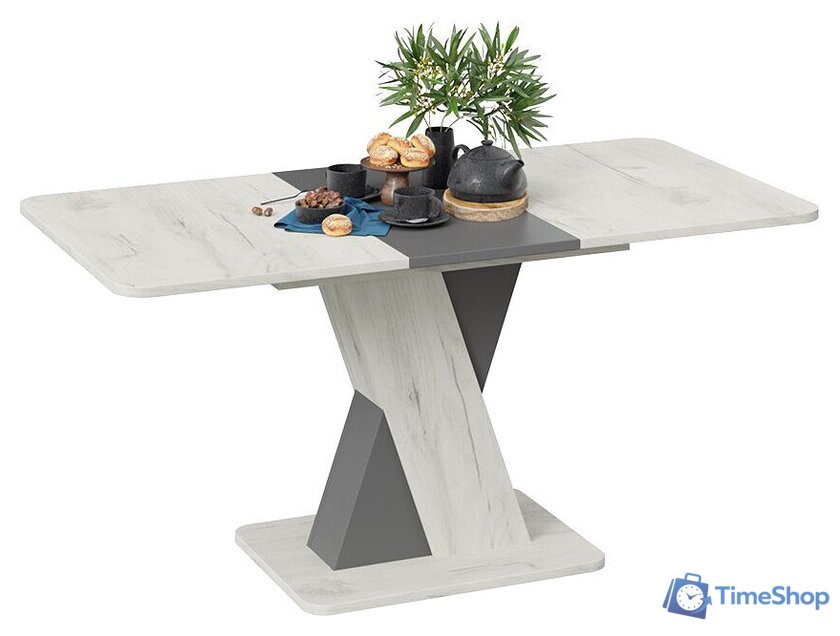 Кухонный стол Трия Люксембург тип 3 (дуб крафт белый/серый) - Изображение №4 — Интернет-магазин Time-Shop