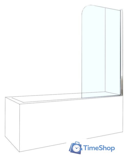 Стеклянная шторка для ванны Berges Wasserhaus River 065001 80х140 - Изображение №1 — Интернет-магазин Time-Shop