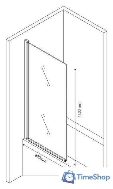 Стеклянная шторка для ванны Berges Wasserhaus River 065001 80х140 - Изображение №4 — Интернет-магазин Time-Shop