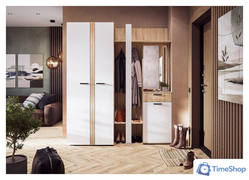 Тумба для обуви Стендмебель Санса ПР-01 (белый/дуб сонома) - Изображение №3 — Интернет-магазин Time-Shop