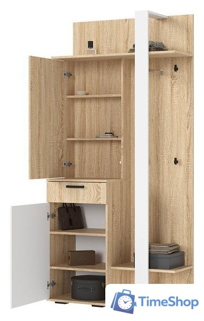 Тумба для обуви Стендмебель Санса ПР-01 (белый/дуб сонома) - Изображение №2 — Интернет-магазин Time-Shop