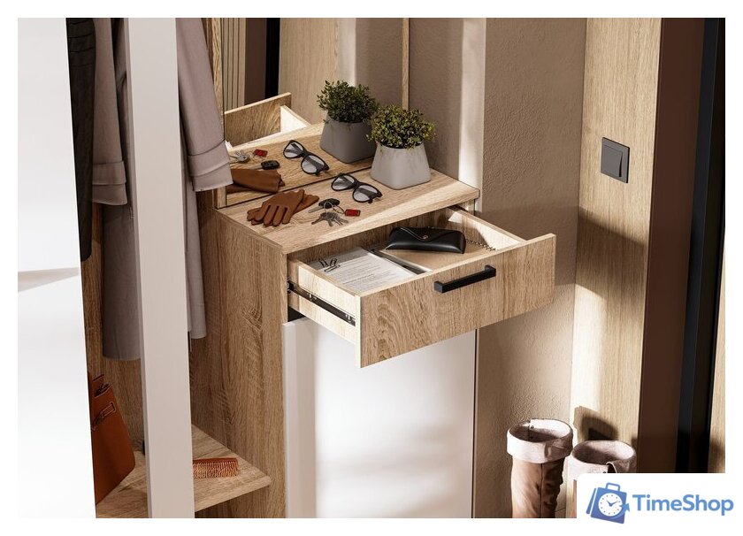 Тумба для обуви Стендмебель Санса ПР-01 (белый/дуб сонома) - Изображение №4 — Интернет-магазин Time-Shop