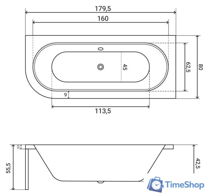 Ванна Lauter Bliss 180х80 P 21201082P - Изображение №30 — Интернет-магазин Time-Shop