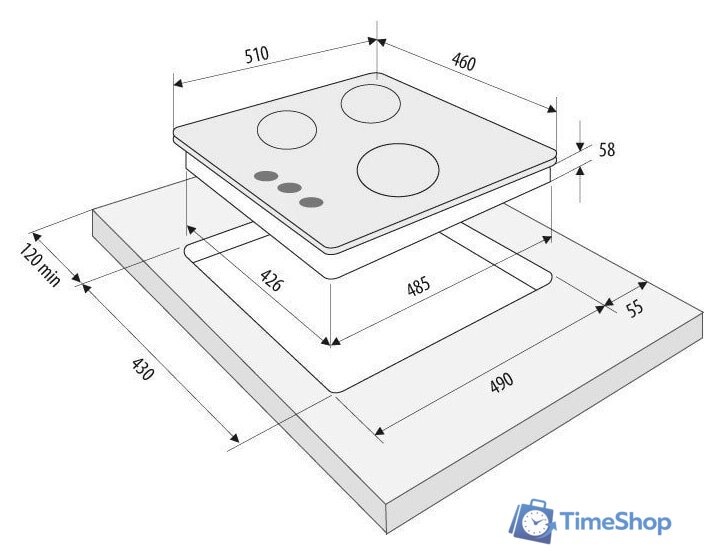 Варочная панель Krona Fiero 45 BL - Изображение №3 — Интернет-магазин Time-Shop