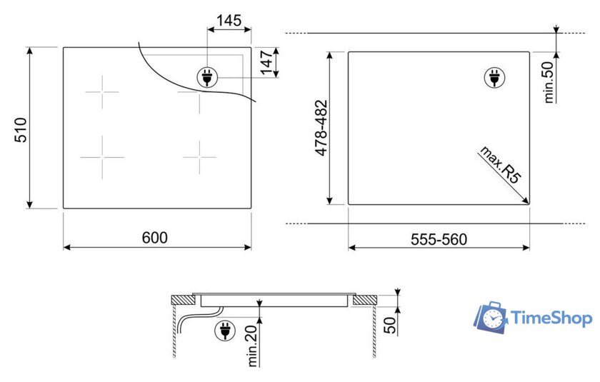 Варочная панель Smeg SI4642B - Изображение №7 — Интернет-магазин Time-Shop