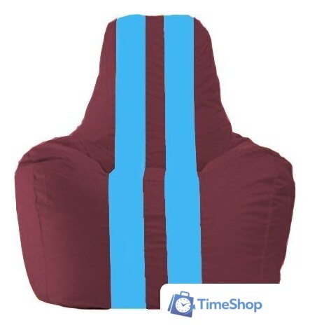 Кресло-мешок Flagman Спортинг С1.1-310 (бордовый/голубой) - Изображение №1 — Интернет-магазин Time-Shop
