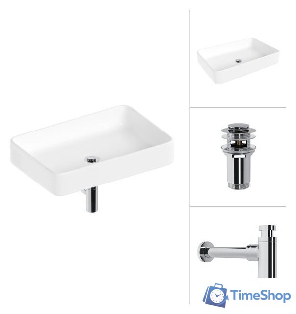 Умывальник Lauter 21842 + клапан 21190CH + сифон 21635CH (хром) - Изображение №1 — Интернет-магазин Time-Shop