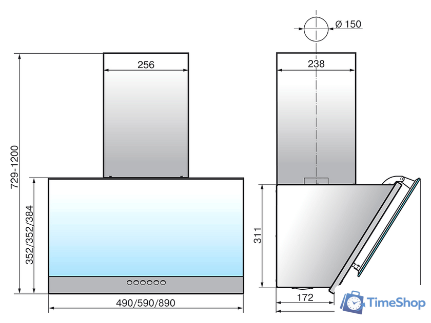 Кухонная вытяжка Elikor Рубин S4 50П-700-Э4Д (антрацит) - Изображение №2 — Интернет-магазин Time-Shop