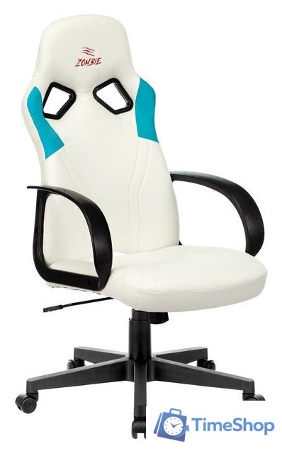 Игровое (геймерское) кресло Zombie Runner (белый/голубой) - Изображение №1 — Интернет-магазин Time-Shop