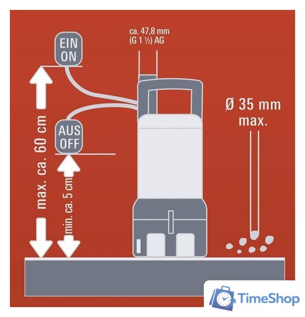 Дренажный насос Einhell GE-DP 7935 N ECO - Изображение №8 — Интернет-магазин Time-Shop
